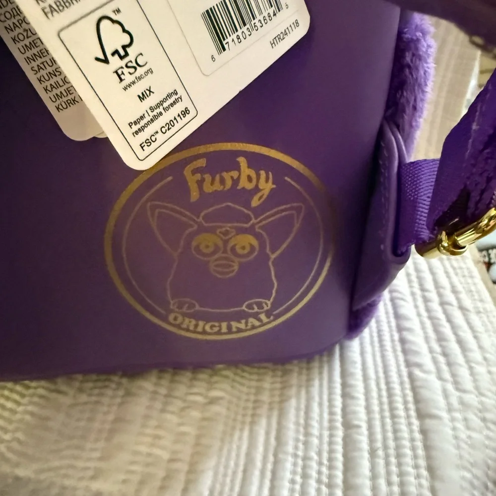 Loungefly Furby Backpack with Purple and Yellow Accents NWT - Picture 8 of 15